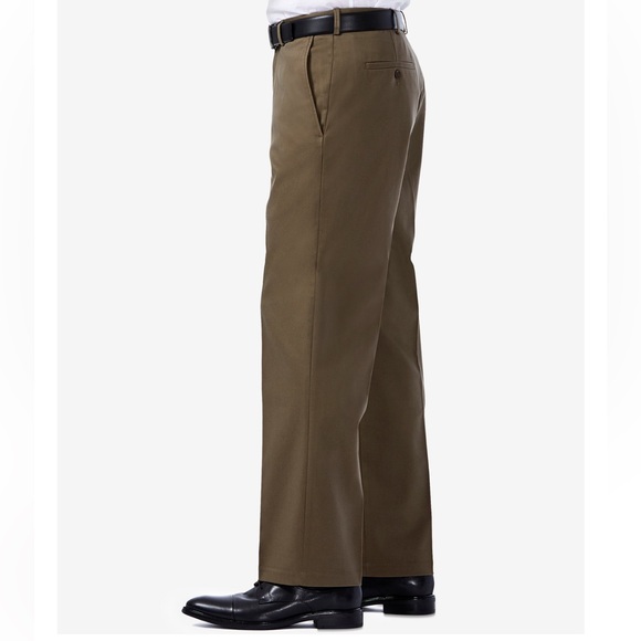 NEW Men's Haggar Premium No Iron Khaki Classic Fit Pants - Picture 3 of 6